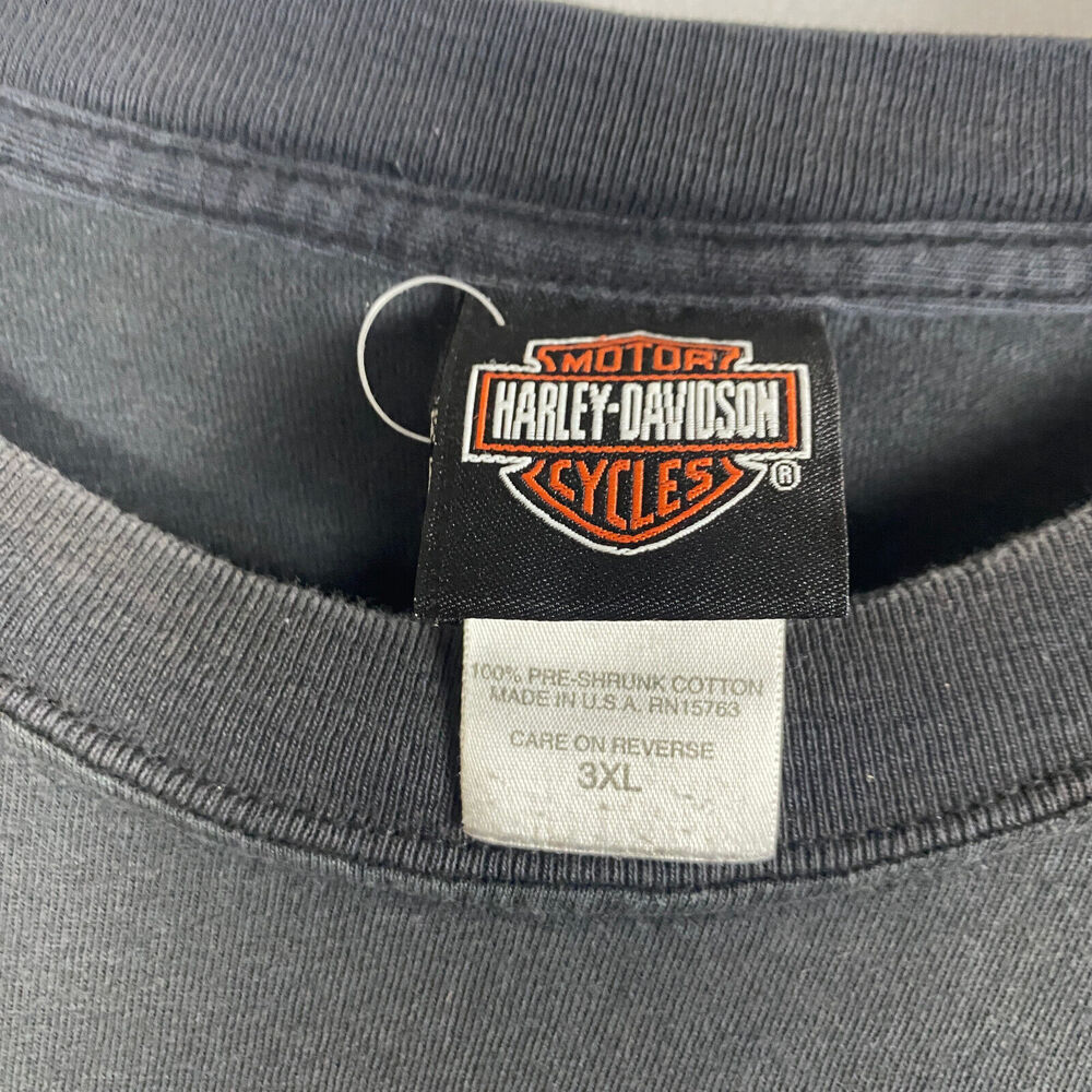 Vtg Harley Davidson T-Shirt Sz 3X Gallipolis Ohio Two-Sided Cut-Off Sleeve - Picture 4 of 13